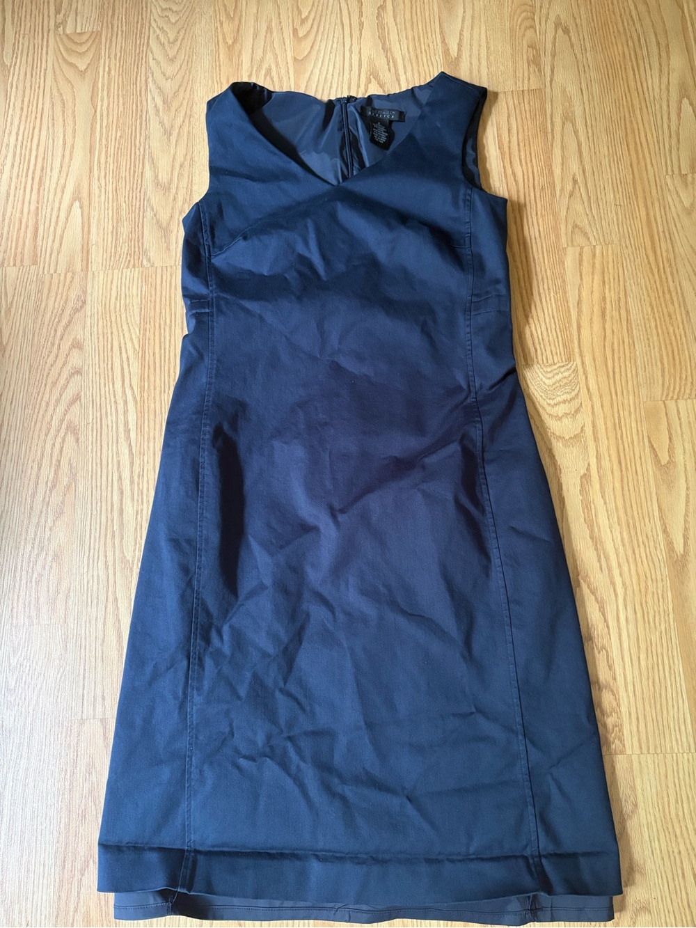 The Limited Navy Sleeveless Sheath Dress with V-Neck